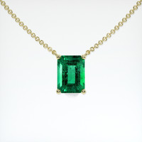 1.24 Ct. Emerald Necklace, 18K Yellow Gold 1