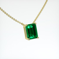 1.24 Ct. Emerald Necklace, 18K Yellow Gold 2