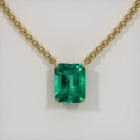 3.05 Ct. Emerald Necklace, 18K Yellow Gold 1