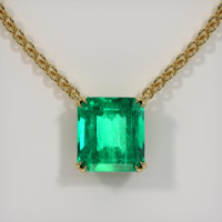 6.53 Ct. Emerald Necklace, 18K Yellow Gold 1