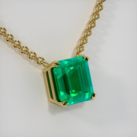 6.53 Ct. Emerald Necklace, 18K Yellow Gold 2