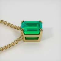 6.53 Ct. Emerald Necklace, 18K Yellow Gold 3