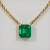 3.61 Ct. Emerald Necklace, 18K Yellow Gold 1