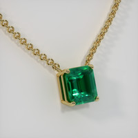 3.61 Ct. Emerald Necklace, 18K Yellow Gold 2