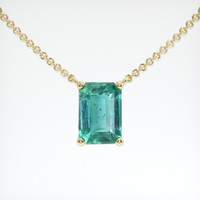 1.10 Ct. Emerald Necklace, 18K Yellow Gold 1