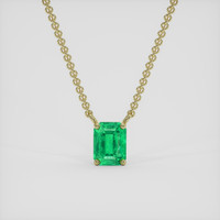 0.43 Ct. Emerald Necklace, 18K Yellow Gold 1