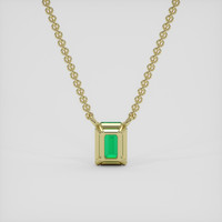 0.43 Ct. Emerald Necklace, 18K Yellow Gold 4