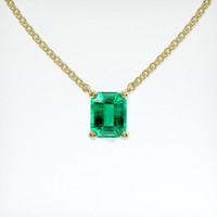 0.42 Ct. Emerald Necklace, 18K Yellow Gold 1
