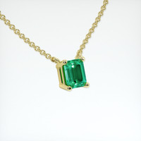 0.42 Ct. Emerald Necklace, 18K Yellow Gold 2