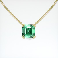 0.85 Ct. Emerald Necklace, 18K Yellow Gold 1