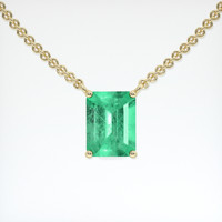 1.57 Ct. Emerald Necklace, 18K Yellow Gold 1