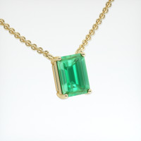 1.57 Ct. Emerald Necklace, 18K Yellow Gold 2