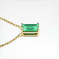 1.57 Ct. Emerald Necklace, 18K Yellow Gold 3