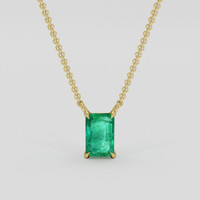 0.55 Ct. Emerald Necklace, 18K Yellow Gold 1