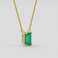 0.55 Ct. Emerald Necklace, 18K Yellow Gold 2