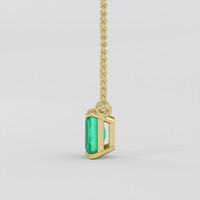 0.55 Ct. Emerald Necklace, 18K Yellow Gold 3