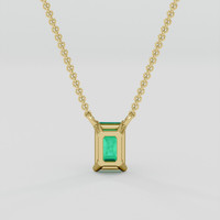 0.55 Ct. Emerald Necklace, 18K Yellow Gold 4