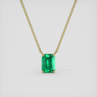 0.82 Ct. Emerald Necklace, 18K Yellow Gold 1