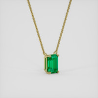 0.82 Ct. Emerald Necklace, 18K Yellow Gold 2