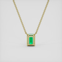 0.82 Ct. Emerald Necklace, 18K Yellow Gold 4