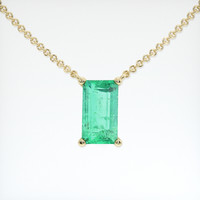 1.00 Ct. Emerald Necklace, 18K Yellow Gold 1
