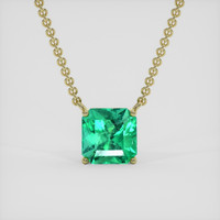 2.46 Ct. Emerald Necklace, 18K Yellow Gold 1