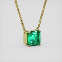2.46 Ct. Emerald Necklace, 18K Yellow Gold 2