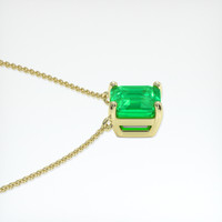 1.48 Ct. Emerald Necklace, 18K Yellow Gold 3