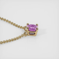 0.42 Ct. Purple Sapphire Necklace, 18K Yellow Gold 3