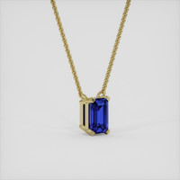 0.71 Ct. Blue Sapphire Necklace, 18K Yellow Gold 2