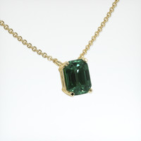 1.07 Ct. Bluish Green Sapphire Necklace, 18K Yellow Gold 2