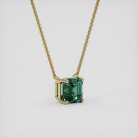 1.61 Ct. Bluish Green Sapphire Necklace, 18K Yellow Gold 2