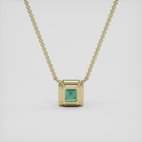1.61 Ct. Bluish Green Sapphire Necklace, 18K Yellow Gold 4