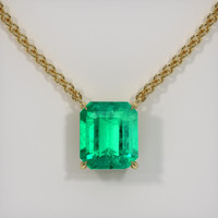 3.35 Ct. Emerald Necklace, 18K Yellow Gold 1