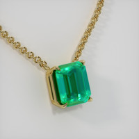 3.35 Ct. Emerald Necklace, 18K Yellow Gold 2