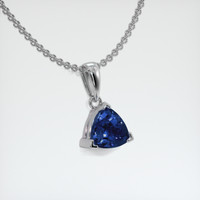 0.85 Ct. Sapphire Pendant, 14K White Gold 2