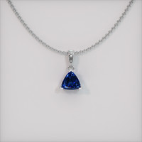 0.87 Ct. Sapphire Pendant, 14K White Gold 1