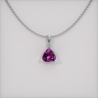 0.73 Ct. Sapphire Pendant, 14K White Gold 1