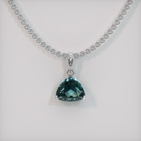 0.87 Ct. Sapphire Pendant, 14K White Gold 1