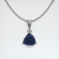 0.85 Ct. Sapphire Pendant, 18K White Gold 1