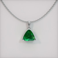 1.42 Ct. Emerald  Pendant - 18K White Gold