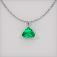 2.32 Ct. Emerald Pendant, 18K White Gold 1