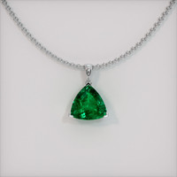 4.29 Ct. Emerald Pendant, 18K White Gold 1