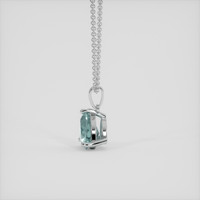 1.13 Ct. Greenish Blue Sapphire Pendant, 18K White Gold 3