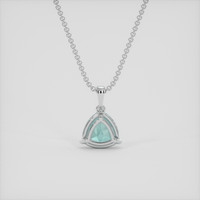 1.13 Ct. Greenish Blue Sapphire Pendant, 18K White Gold 4