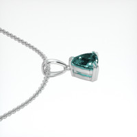 0.41 Ct. Bluish Green Sapphire Pendant, 18K White Gold 3