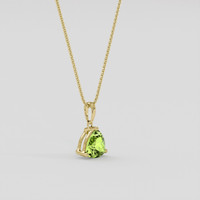 1.03 Ct. Yellowish Green Peridot Pendant, 10K Yellow Gold 2