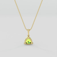 1.03 Ct. Yellowish Green Peridot Pendant, 10K Yellow Gold 4