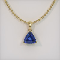 1.31 Ct. Blue Sapphire Pendant, 14K Yellow Gold 1