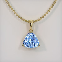 1.01 Ct. Blue Sapphire Pendant, 14K Yellow Gold 1